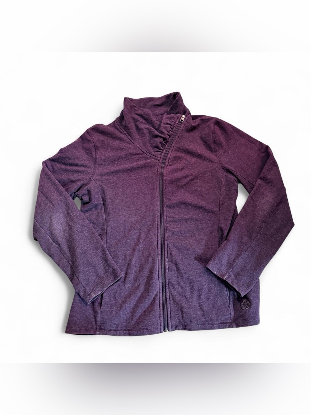 Tuff Athletics Deep Plum Asymmetrical Zip Utility Jacket